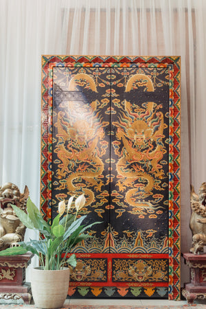 Tall Cupboard in Dragon Motifs