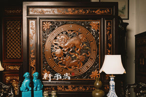 Exquisitely Carved Divider Cabinet Set