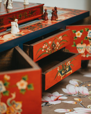 Hand Drawn Coffee Table with Sliding Drawers