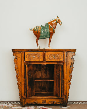Wooden Trapezoid Side Cabinet