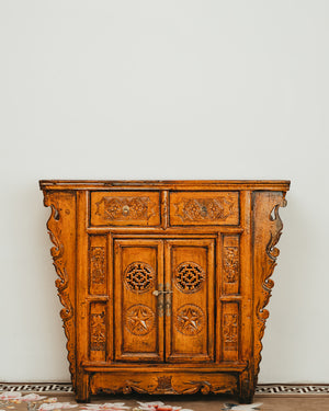 Wooden Trapezoid Side Cabinet