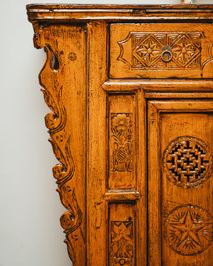 Wooden Trapezoid Side Cabinet