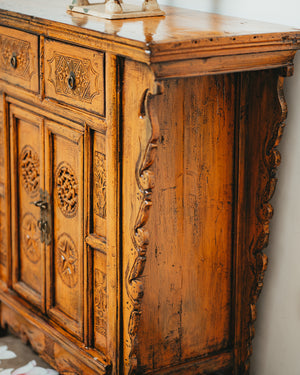 Wooden Trapezoid Side Cabinet
