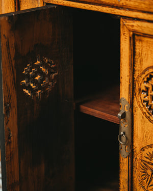 Wooden Trapezoid Side Cabinet