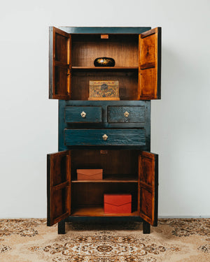 Deep Blue Lacquer Cabinet