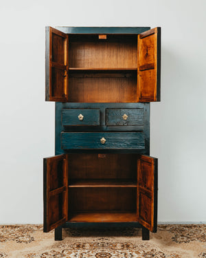 Deep Blue Lacquer Cabinet