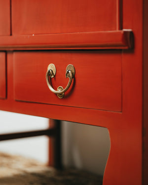 Lacquered Red Tall Wedding Cabinet