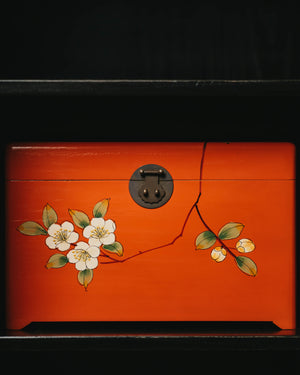 Lacquered Red Tall Wedding Cabinet
