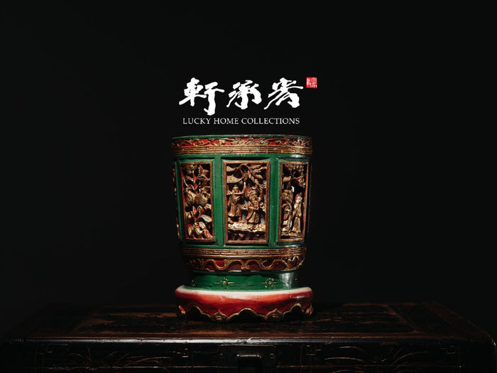 Finely carved offering wooden plate