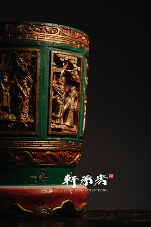 Finely carved offering wooden plate