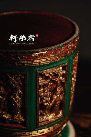 Finely carved offering wooden plate