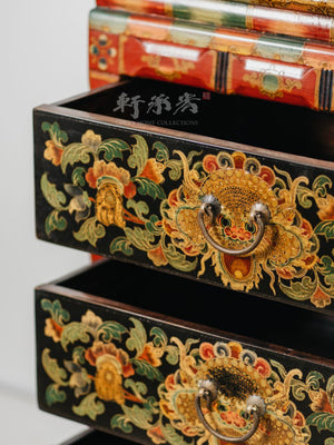 Hand drawn Tibetan chest of drawers