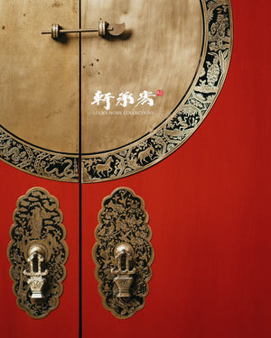evocative red lacquer wardrobe
