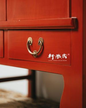 evocative red lacquer wardrobe