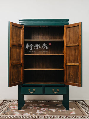 Shamrock Green Lacquer Zhejiang-style Wedding Cabinet