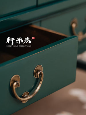 Shamrock Green Lacquer Zhejiang-style Wedding Cabinet