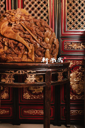 carved sixteen dragons chasing maniratna