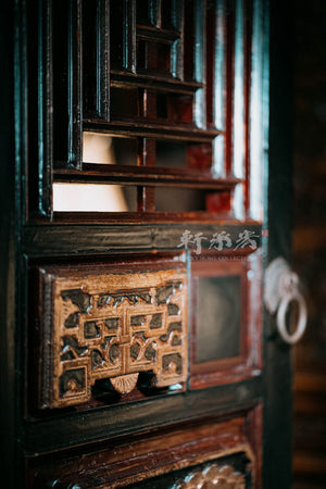 pair of latticework antique door panels