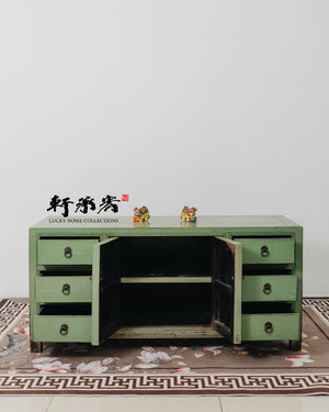tea green lacquer low sideboard